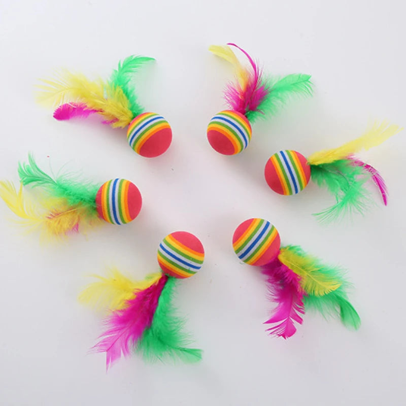 Interactive Feather Cat Ball Toy