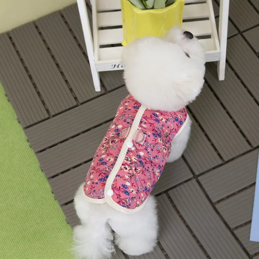 Winter Floral Cotton Pet Vest