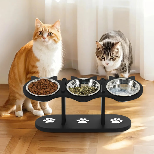 Tilted Elevated Stainless Steel Pet Bowls