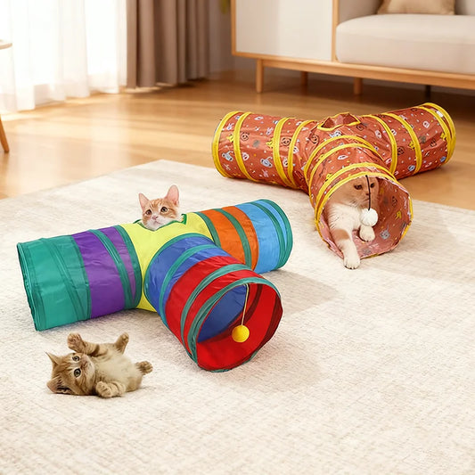 Foldable Rainbow Pet Tunnel Toy