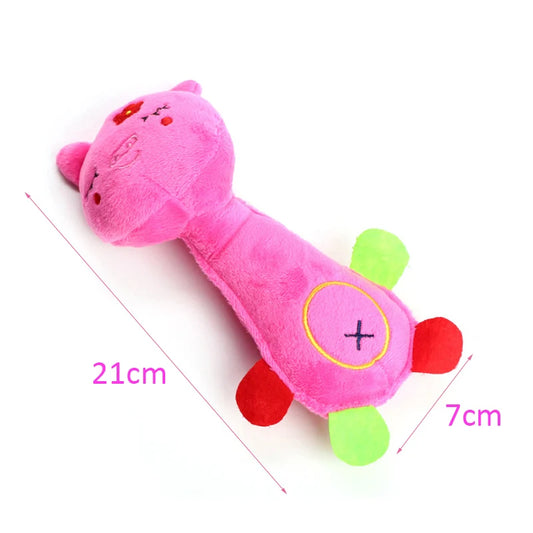 Animal Shape Plush Squeaky Chew Toy for Small Dogs