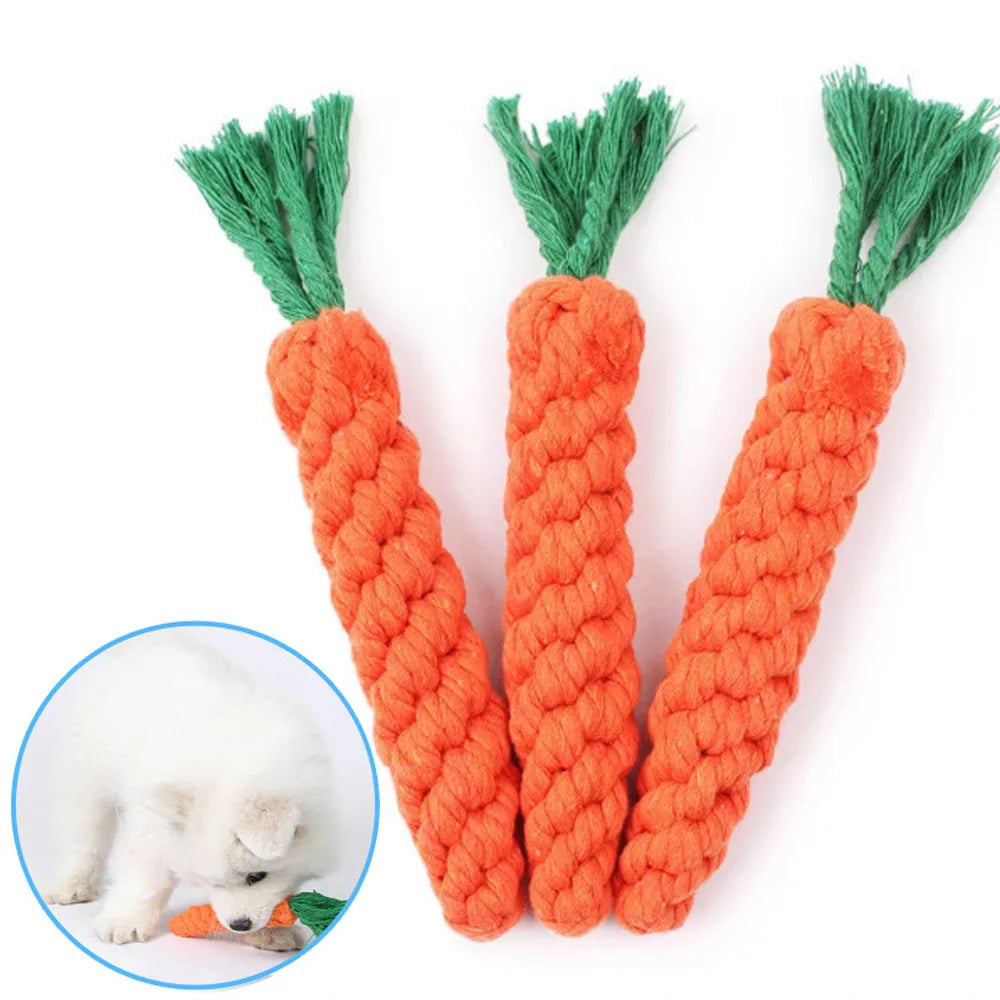 Carrot Dog Bite Rope Chew Toy