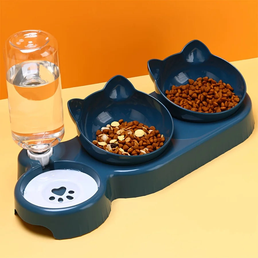 Pet Bowls With Water Feeder 3-in-1
