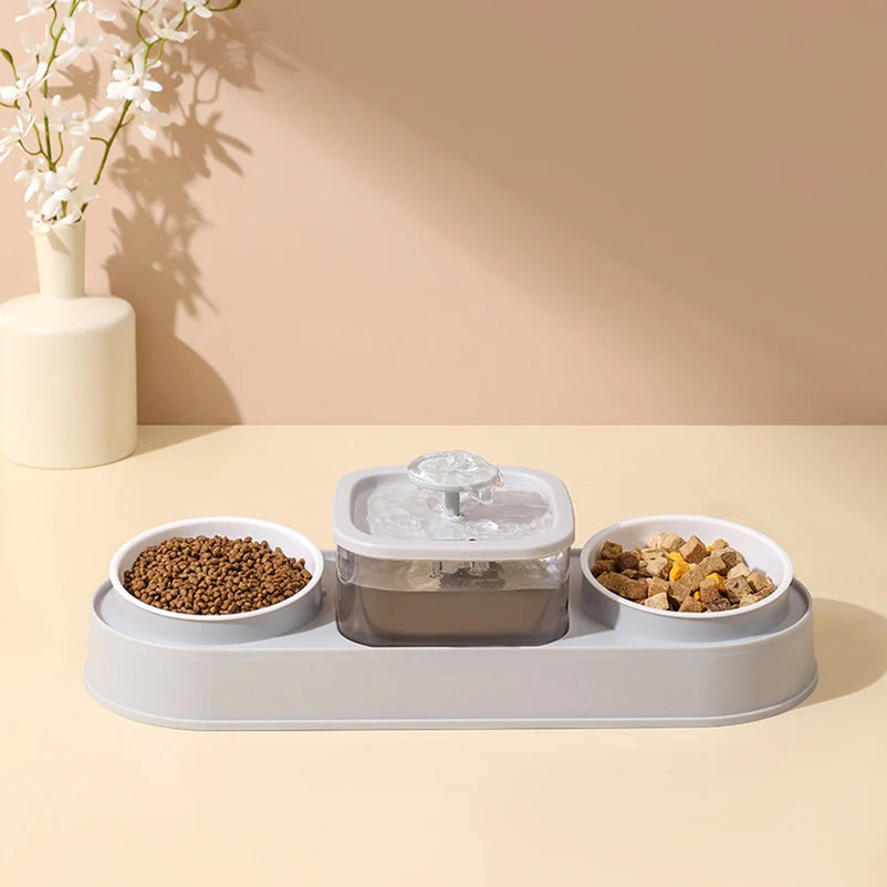 Automatic Pet Food & Water Double Bowl for Cats and Dogs