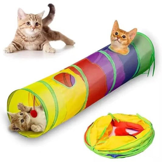 Foldable Rainbow Pet Tunnel Toy