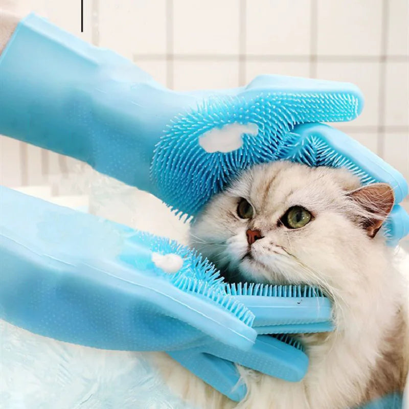 Silicone Pet Bathing Gloves