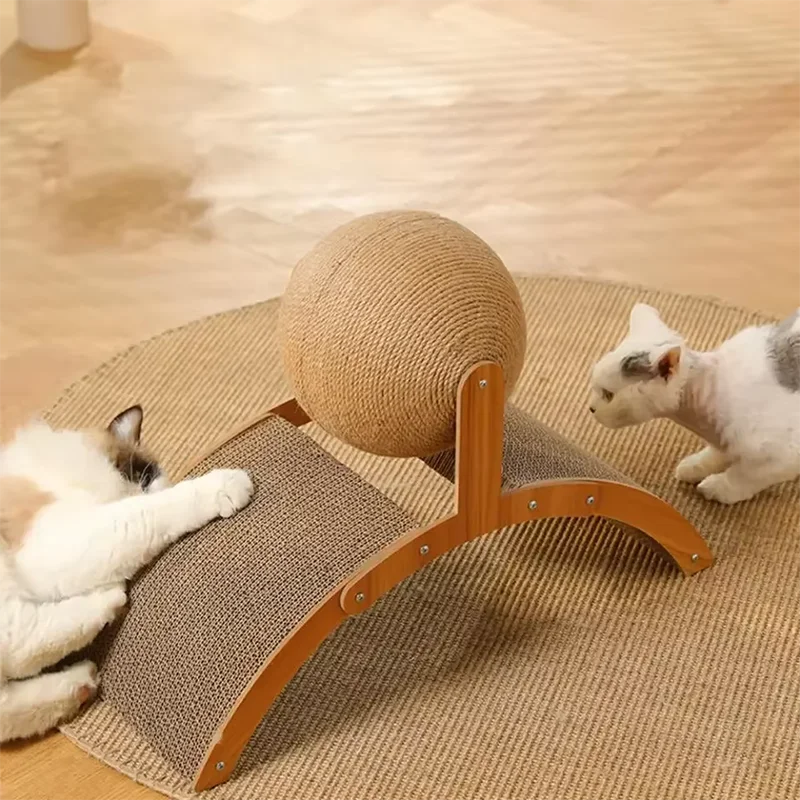 Wooden Sisal Cat Scratching Ball