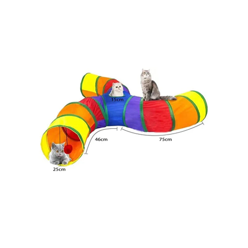 Foldable Rainbow Pet Tunnel Toy