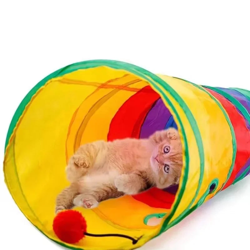 Foldable Rainbow Pet Tunnel Toy