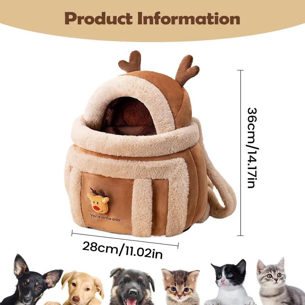 Plush Elk Pet Carrier Backpack