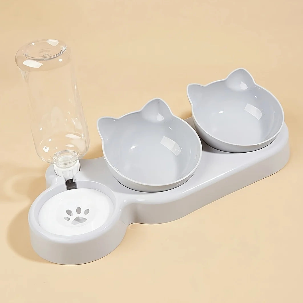 Pet Bowls With Water Feeder 3-in-1