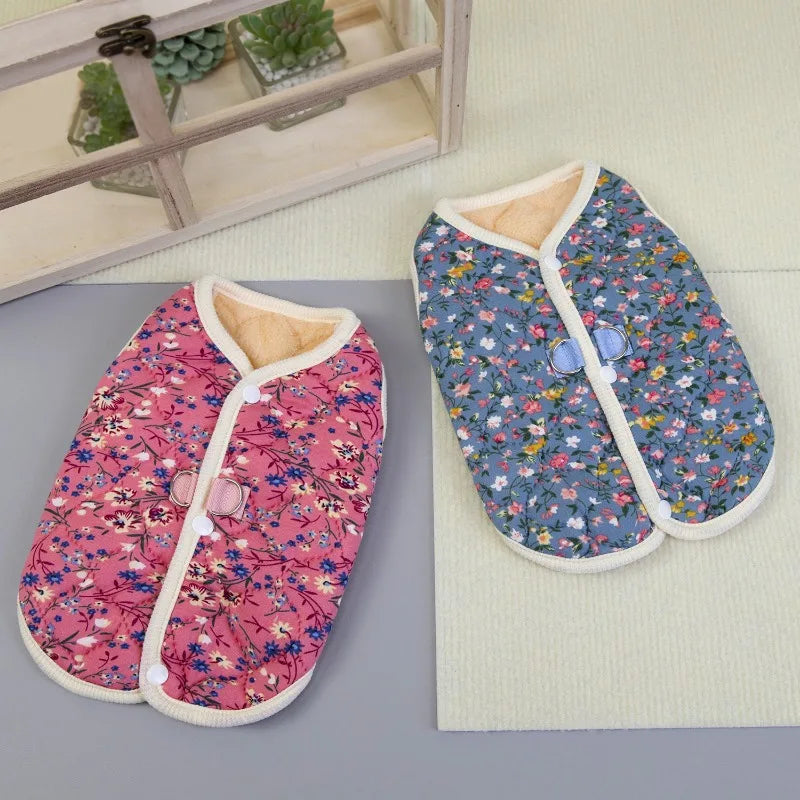 Winter Floral Cotton Pet Vest
