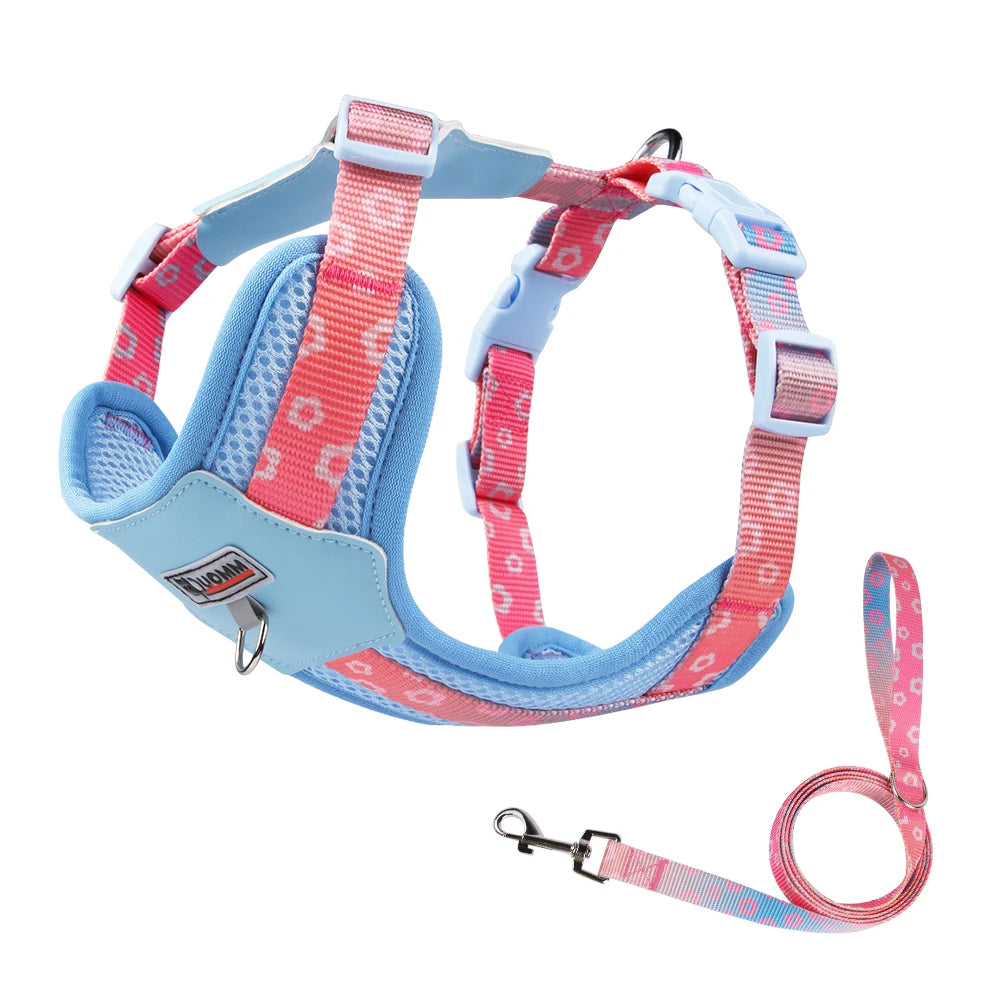 Adjustable Dog Harness Leash Set