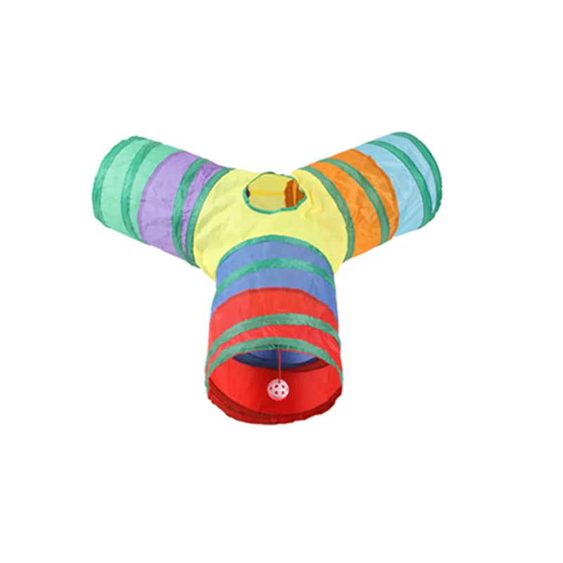 Foldable Rainbow Pet Tunnel Toy