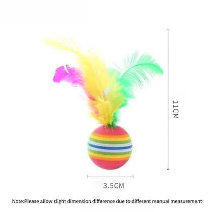 Interactive Feather Cat Ball Toy