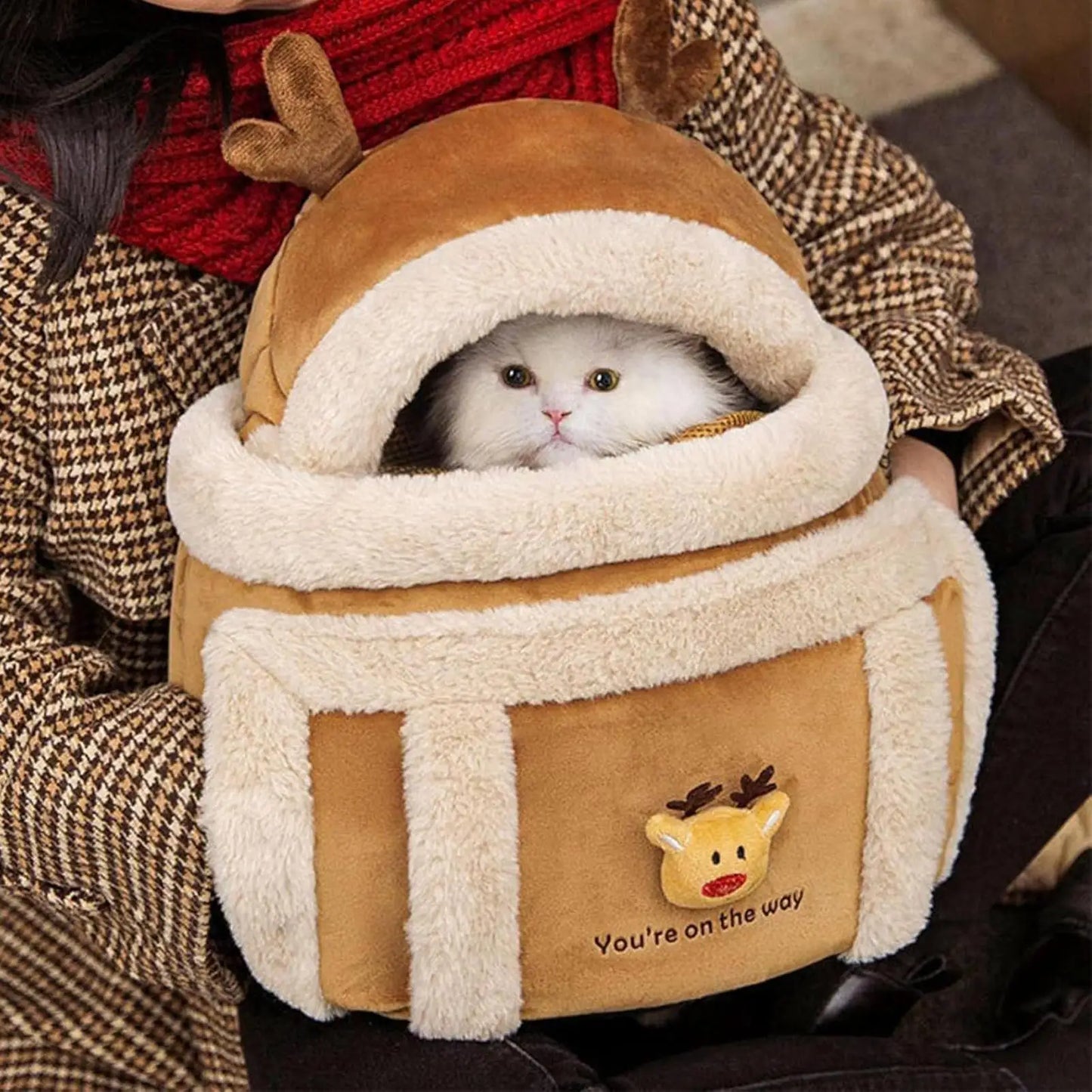 Plush Elk Pet Carrier Backpack