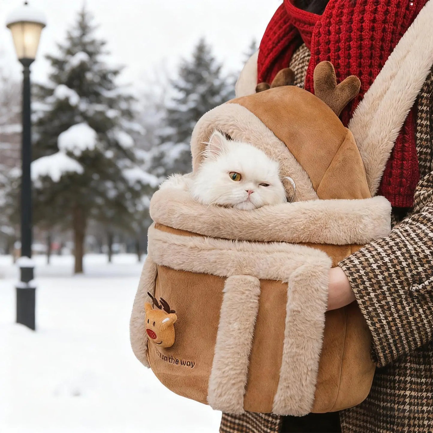 Plush Elk Pet Carrier Backpack