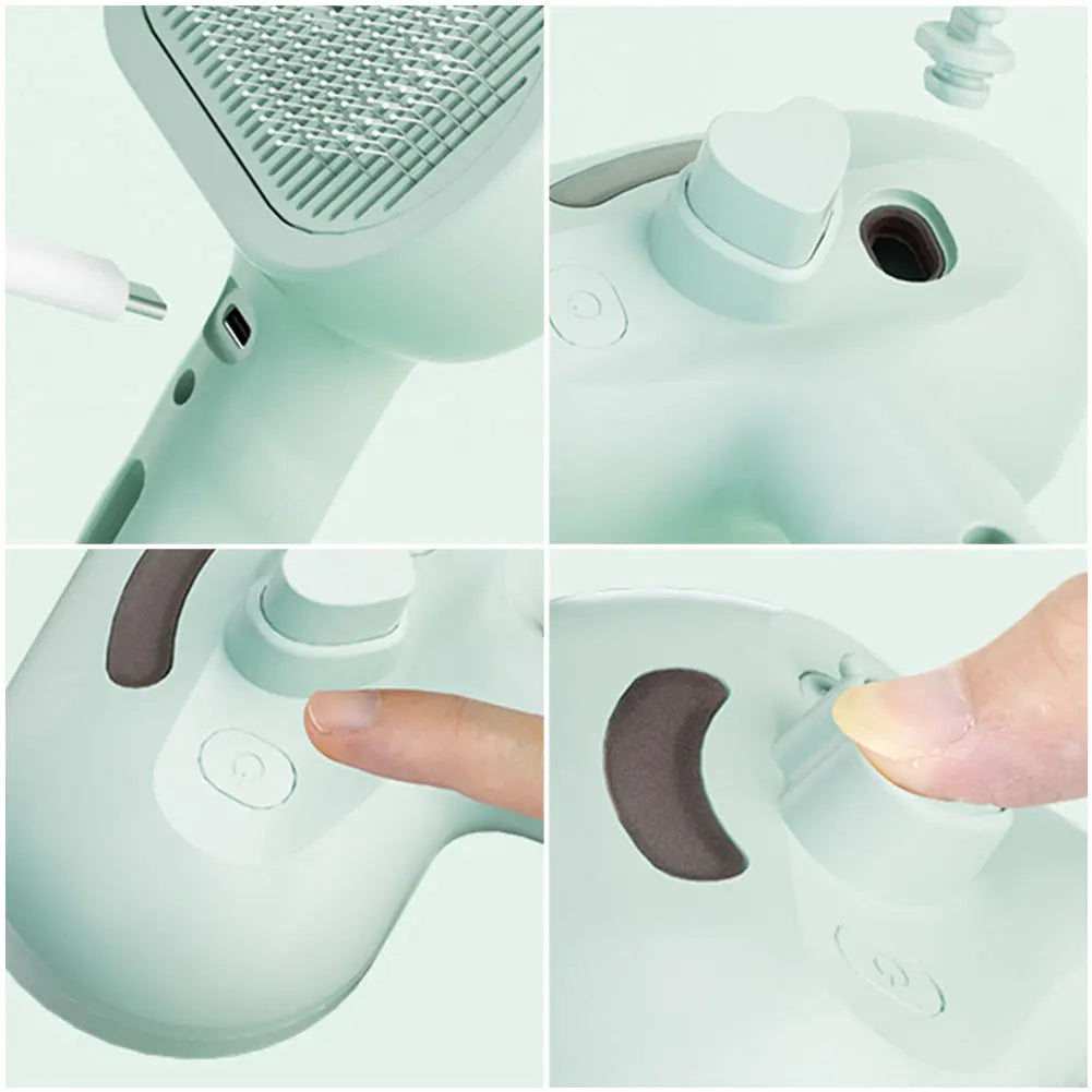 3-in-1 Pet Steam Grooming Brush