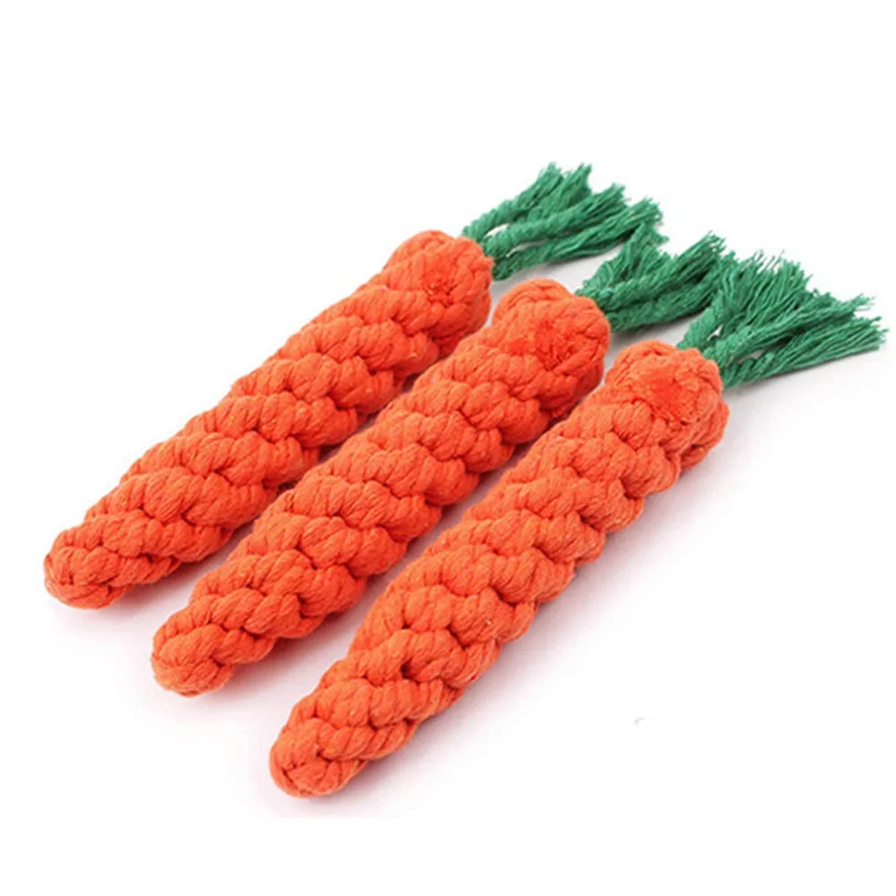 Carrot Dog Bite Rope Chew Toy