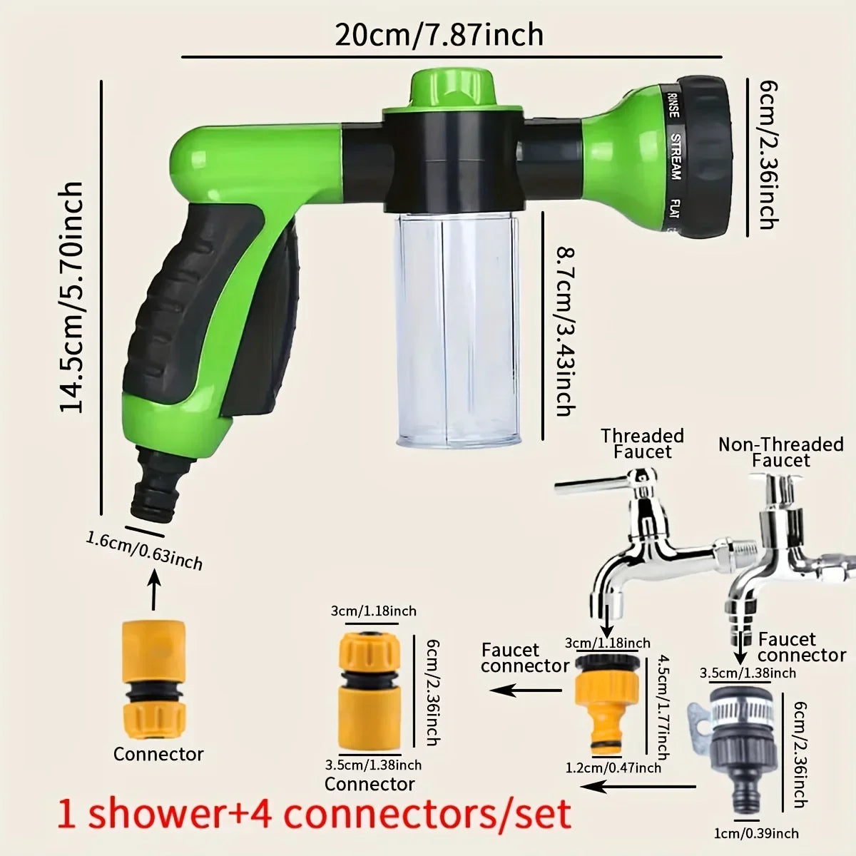 Pet Dog Shower Sprayer Water Gun (5pcs Set)