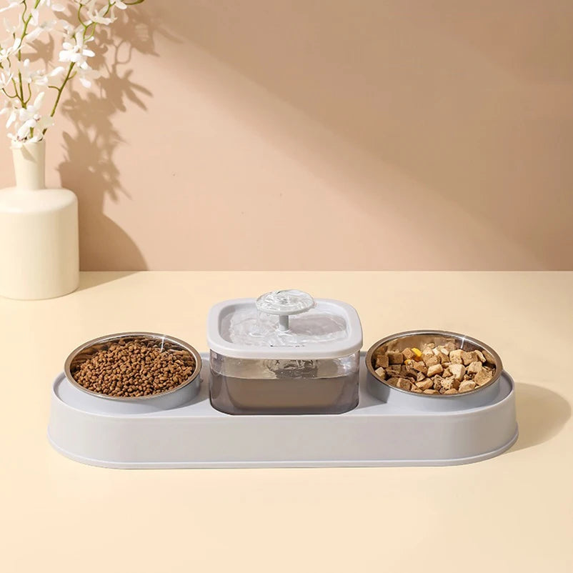Automatic Pet Food & Water Double Bowl for Cats and Dogs