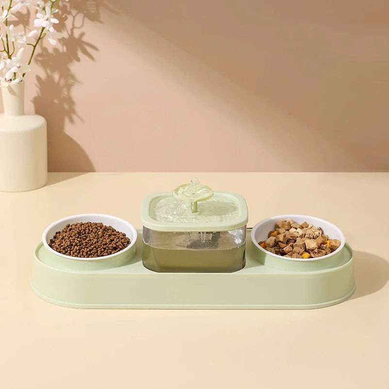 Automatic Pet Food & Water Double Bowl for Cats and Dogs