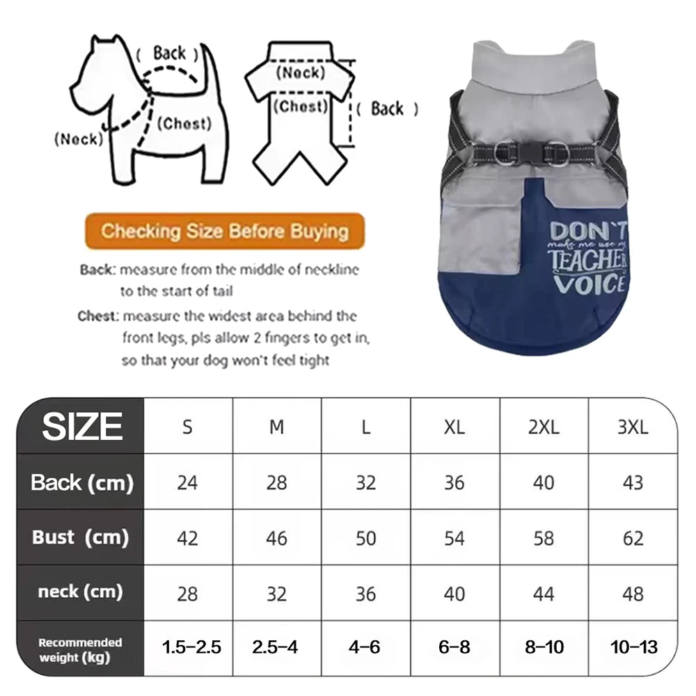 Winter Reflective Pet Vest Coat