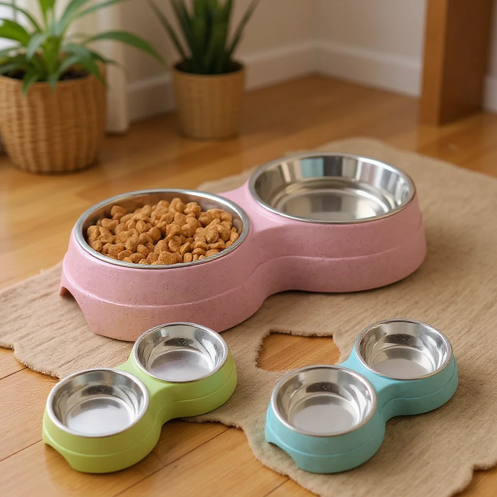Stainless Steel Dual Pet Feeding Bowls