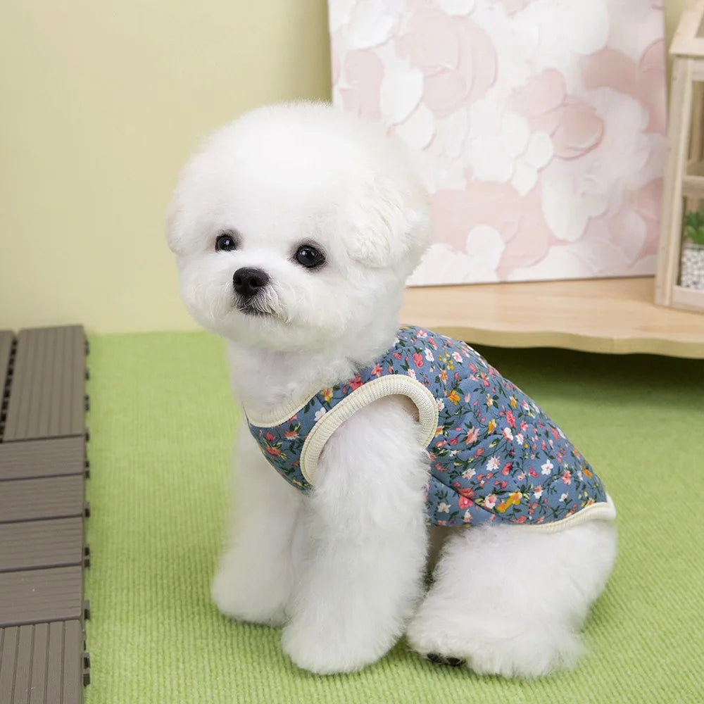 Winter Floral Cotton Pet Vest