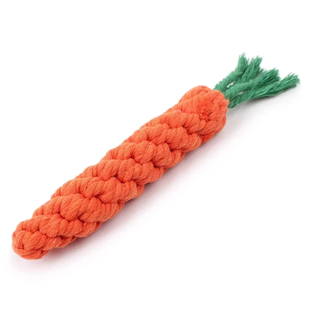 Carrot Dog Bite Rope Chew Toy