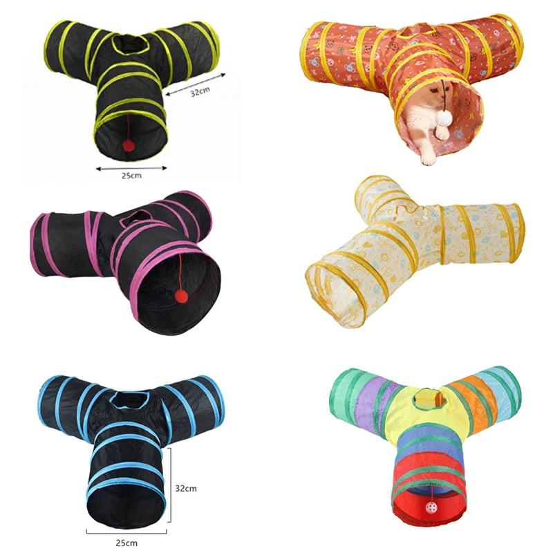 Foldable Rainbow Pet Tunnel Toy
