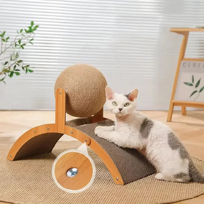 Wooden Sisal Cat Scratching Ball