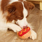 Hot Dog Plush Squeaky Chew Toy for Dogs
