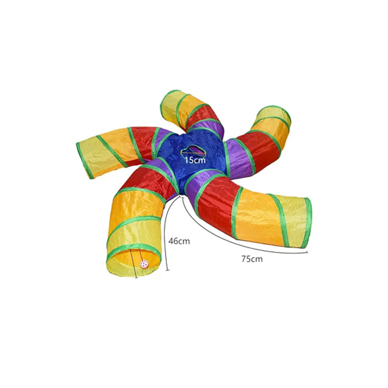 Foldable Rainbow Pet Tunnel Toy