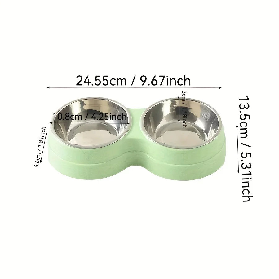 Stainless Steel Dual Pet Feeding Bowls