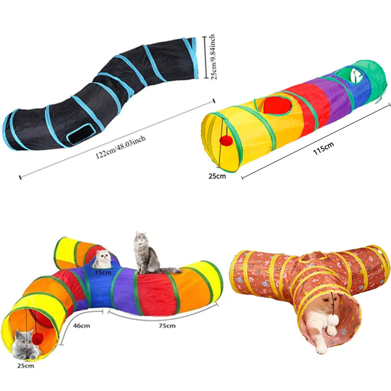 Foldable Rainbow Pet Tunnel Toy