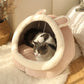 Deep Sleep Cartoon Cat Bed Cave with Removable Cushion
