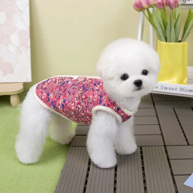 Winter Floral Cotton Pet Vest