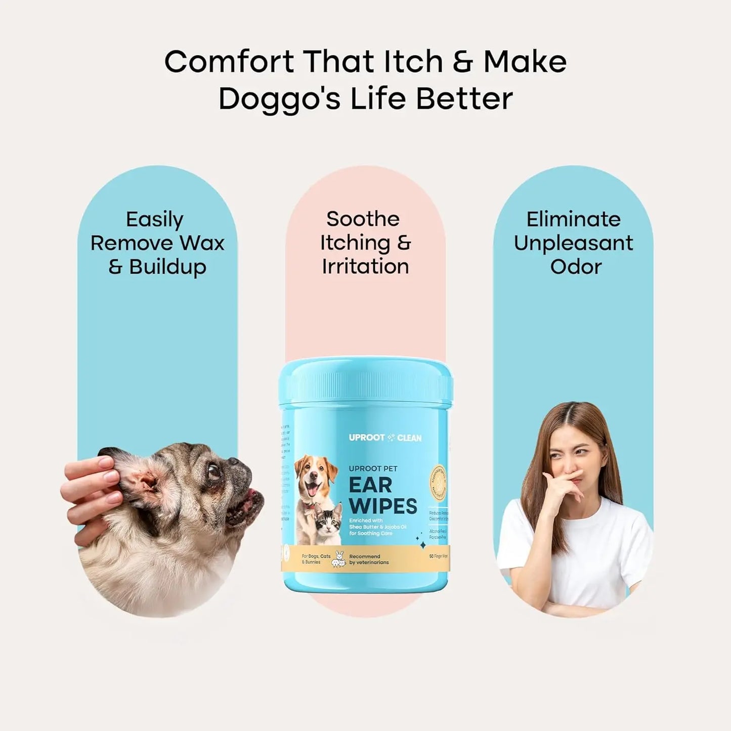 Pet Ear Cleaner Finger Wipes