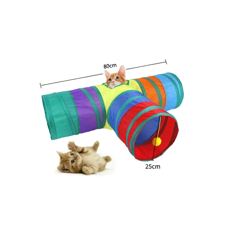 Foldable Rainbow Pet Tunnel Toy